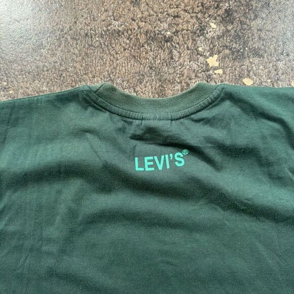 Vtg Levi’s Red Tab Green Short Sleeve T-Shirt Embroidered Logo Mens 2XL Read Bio - Picture 12 of 16